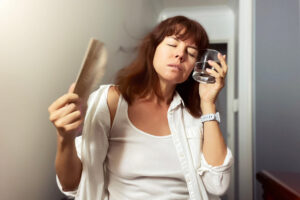 Menopausal woman has a hot flush