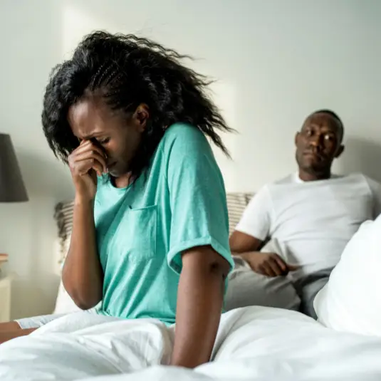 lack-of-libido2 Woman upset and husband in bed