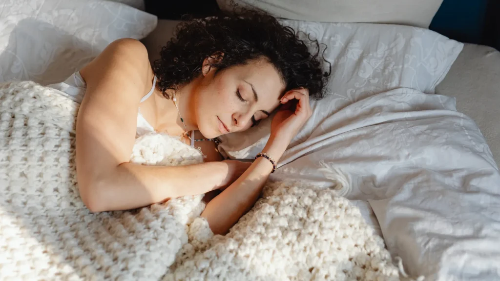 Woman sleeping while on vacation